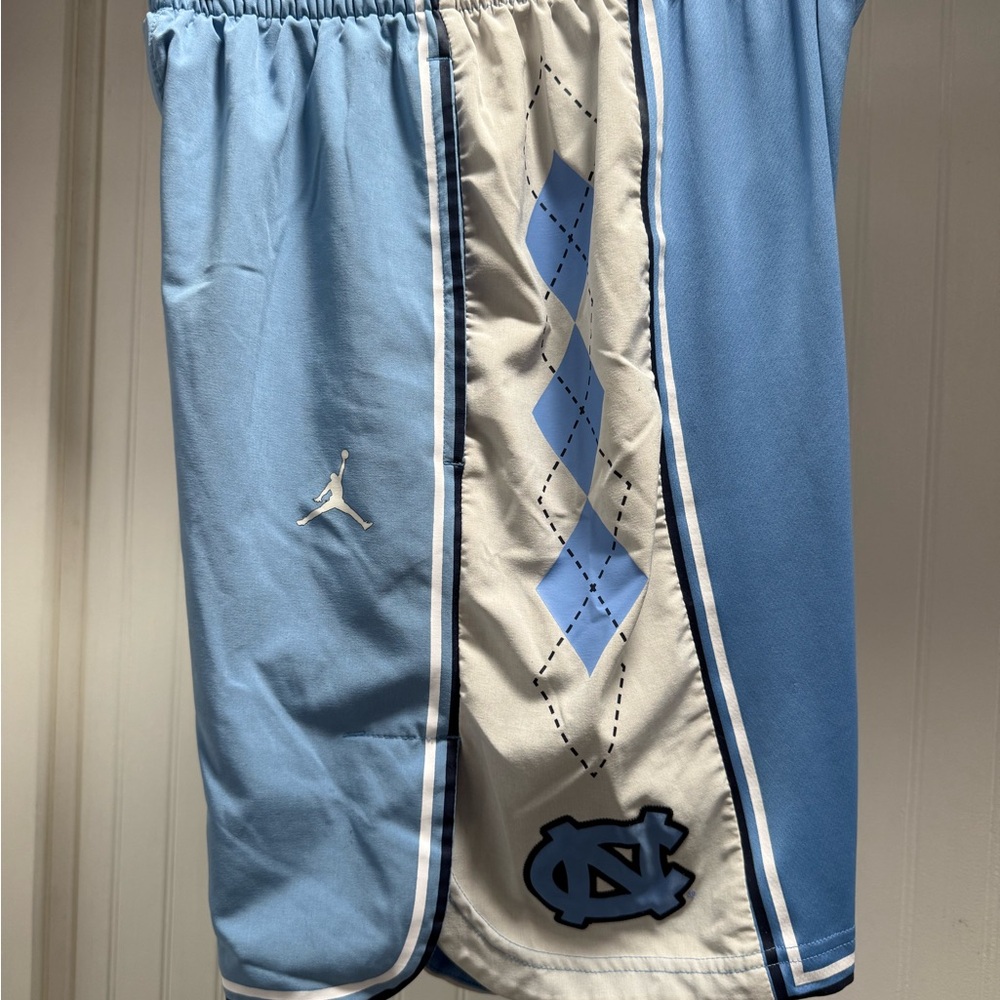 Jordan Blue and White  Athletic Shorts with Elastic Waistband